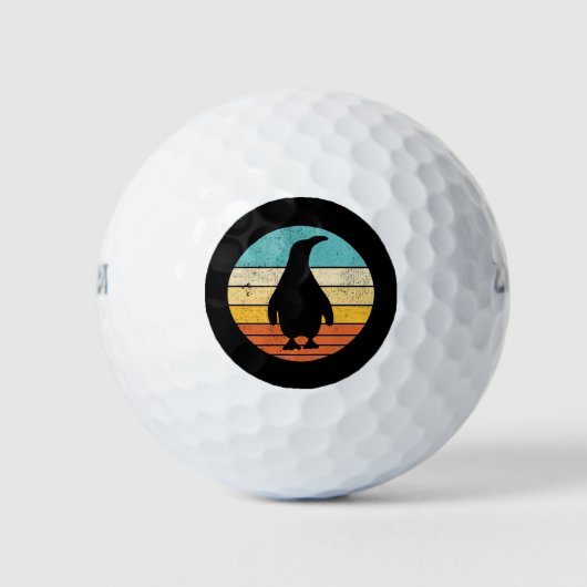 Penguin Retro Sunset Golfballen (Voorkant)
