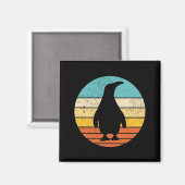 Penguin Retro  Sunset Magneet (Voorkant / Achterkant)