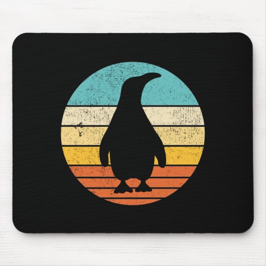 Penguin Retro  Sunset Muismat (Voorkant)