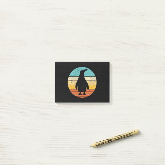 Penguin Retro Sunset Post-it® Notes (Op bureau)