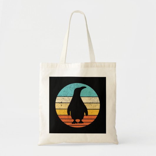 Penguin Retro Sunset Tote Bag (Voorkant)
