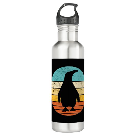 Penguin Retro  Sunset Waterfles (Voorkant)