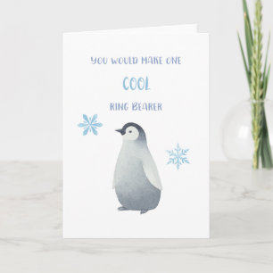 Penguin Ring Bearer Proposal Card Kaart