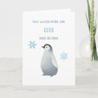 Penguin Ring Bearer Proposal Card Kaart