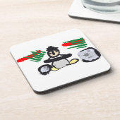 Penguin rock Christmas  Bier Onderzetter (Linkerzijde)