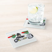 Penguin rock Christmas  Glazen Onderzetter (Schuin)