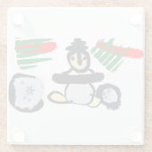 Penguin rock Christmas  Glazen Onderzetter (Achterkant)