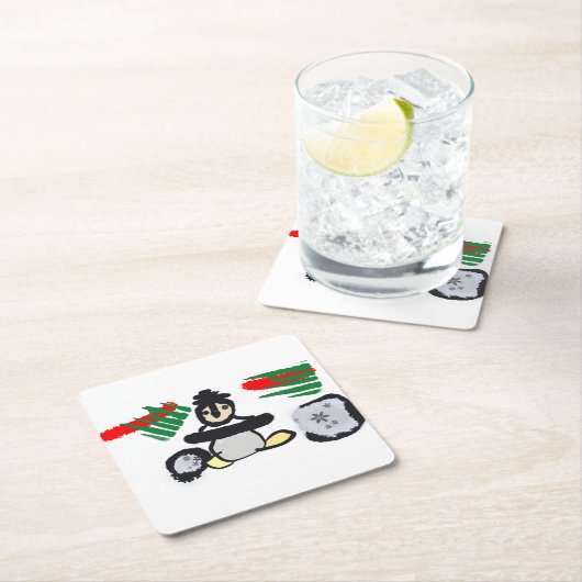 Penguin rock Christmas  Kartonnen Onderzetters (Insitu)