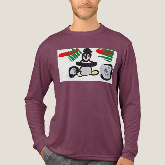Penguin rock Christmas Tri-Blend Shirt (Voorkant volledig)