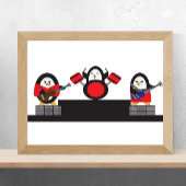 Penguin Rock en Roll Band Poster