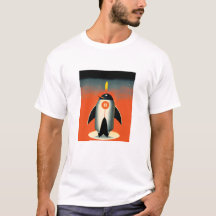 Penguin Rocket naar Mars T-Shirt
