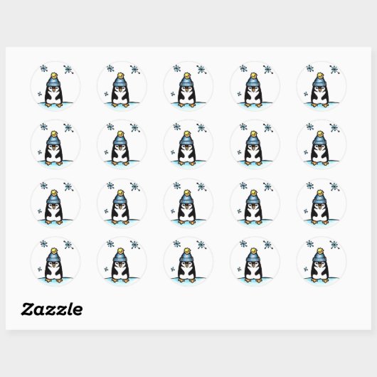 Penguin Ronde Sticker (Vel)