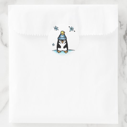Penguin Ronde Sticker (Tas)