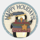 Penguin Ronde Sticker (Voorkant)