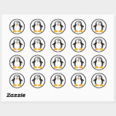 Penguin Ronde Sticker (Vel)