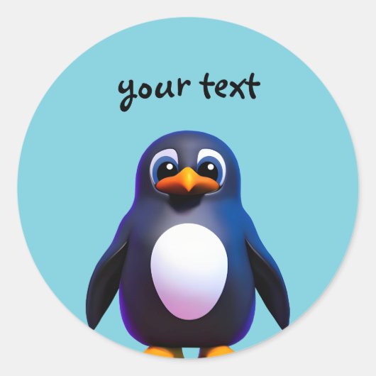 Penguin Ronde Sticker (Voorkant)