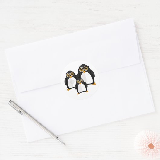 Penguin Ronde Sticker (Envelop)