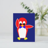 Penguin - Rood Briefkaart (Staand voorkant)