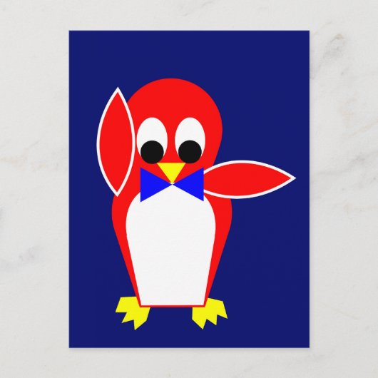 Penguin - Rood Briefkaart (Voorkant)