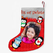 Penguin Rood Schattige Kerst Kind Fotonaam Fun Coo Kleine Kerstsok (Achterkant)