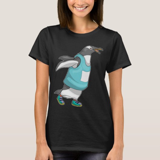 Penguin Runner Running Sports T-shirt (Voorkant)