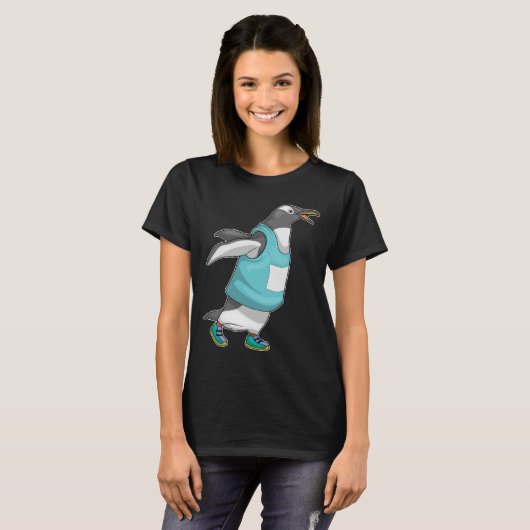 Penguin Runner Running Sports T-shirt (Voorkant volledig)