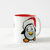Penguin Santa Claus Tweekleurige Koffiemok (Voorkant rechts)