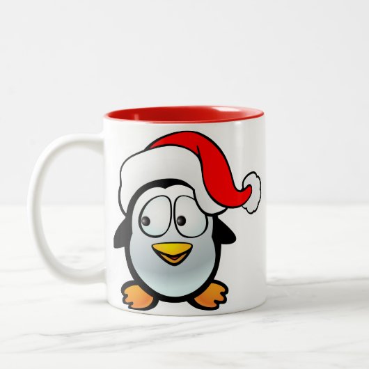 Penguin Santa Claus Tweekleurige Koffiemok (Links)