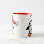 Penguin Santa Claus Tweekleurige Koffiemok (Center)