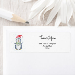 Penguin Santa Etiket
