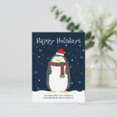 Penguin Santa Hat Kerstmis Corporate Groet Briefkaart (Staand voorkant)
