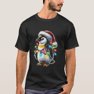 Penguin Santa Hat Kerstverlichting Panama Funny Xm T-shirt