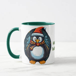 Penguin Santa Hat Sjaal Kerstmis Familie Matching Mok
