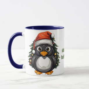 Penguin Santa Hoed Vrolijk Kerstmis Familie Matchi Mok