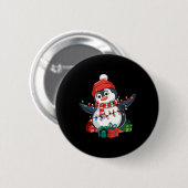 Penguin Santa Lights Kerstmis - Penguin Lover Ronde Button 5,7 Cm (Voorkant /achterkant)