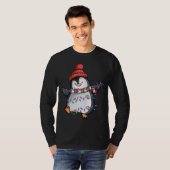 Penguin Santa Lights kerstpyjama Cute Pengui T-shirt (Voorkant volledig)