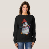 Penguin Santa Lights kerstpyjama Cute Pengui Trui (Voorkant volledig)