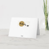 Penguin Santa Sleigh Gold Modern Paining Feestdagen Kaart (Achterkant)