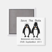 Penguin Save the Date Wedding Announding Magneet (Voorkant / Achterkant)