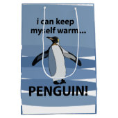 Penguin Schattige Bird Grappig Verjaardagsfeest Medium Cadeauzakje (Achterkant)