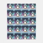 Penguin Schattige Kawaii blauw Pet Patroon Fleece Deken (Voorkant)