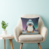 Penguin Schattige Kawaii Blauw Pet Print Kussen (Stoel)