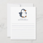 Penguin Schattige platte Briefpapier Kaarten voor (Voorkant)