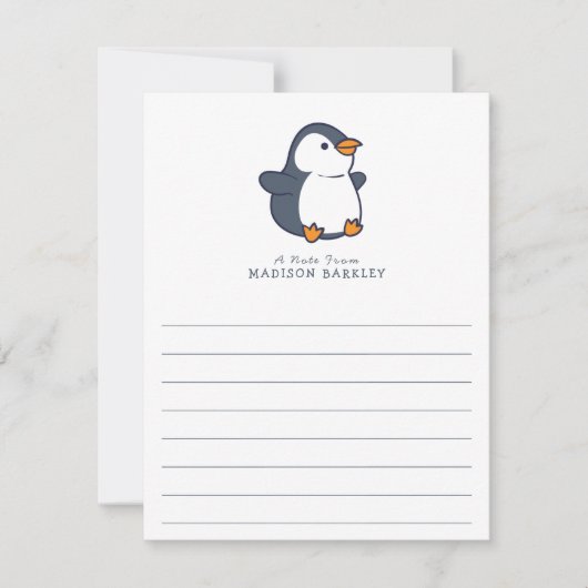 Penguin Schattige platte Briefpapier Kaarten voor  (Voorkant)