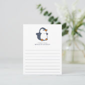 Penguin Schattige platte Briefpapier Kaarten voor  (Staand voorkant)