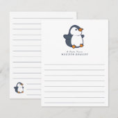 Penguin Schattige platte Briefpapier Kaarten voor  (Voorkant / Achterkant)