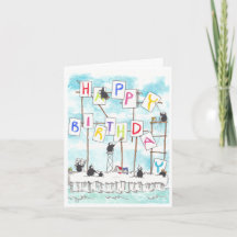 Penguin Schilders Verjaardag Kaart