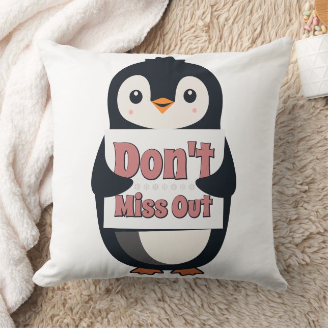 Penguin Sign: Don’t Miss Out Kussen (Deken)