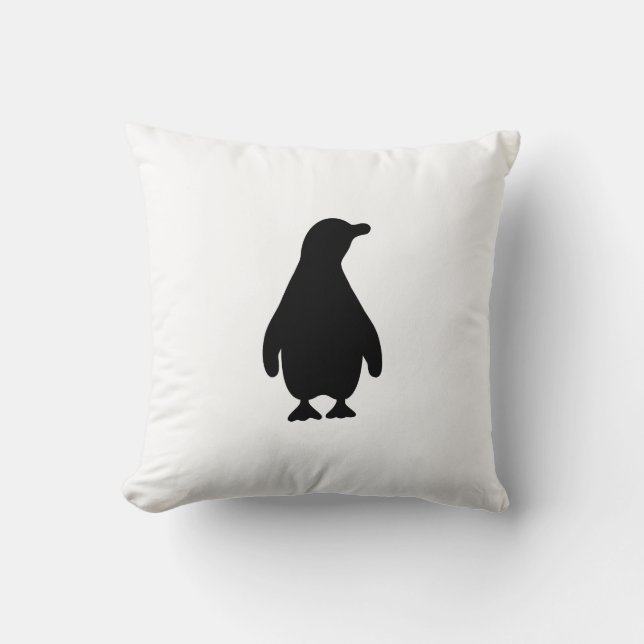 Penguin Silhouette Kussen (Voorkant)
