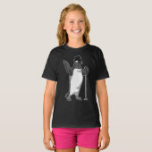 Penguin Singer Microfoon Muziek T-shirt (Voorkant volledig)